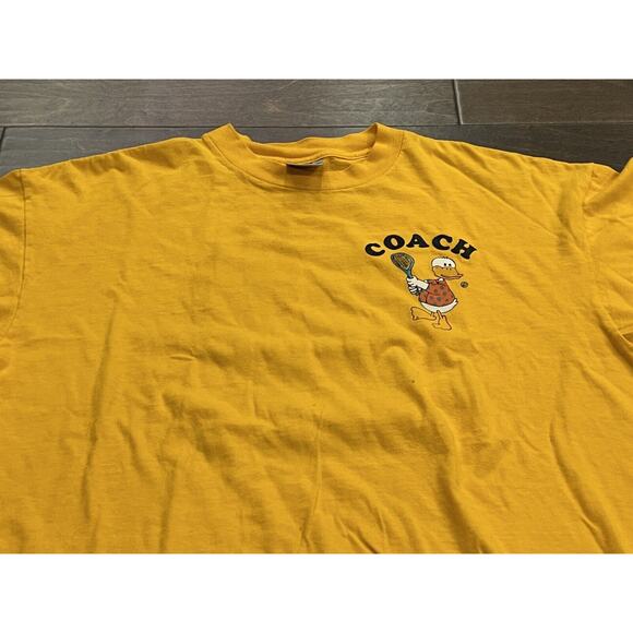 Vintage Oneita Yellow Mens Coach Duck Tennis Bend On Your Knees T-Shirt Size 3XL - Picture 5 of 11